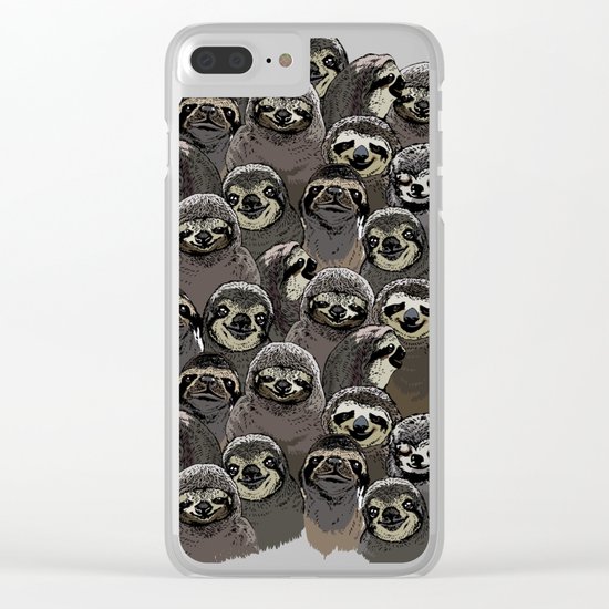 Social Sloths Clear iPhone Case