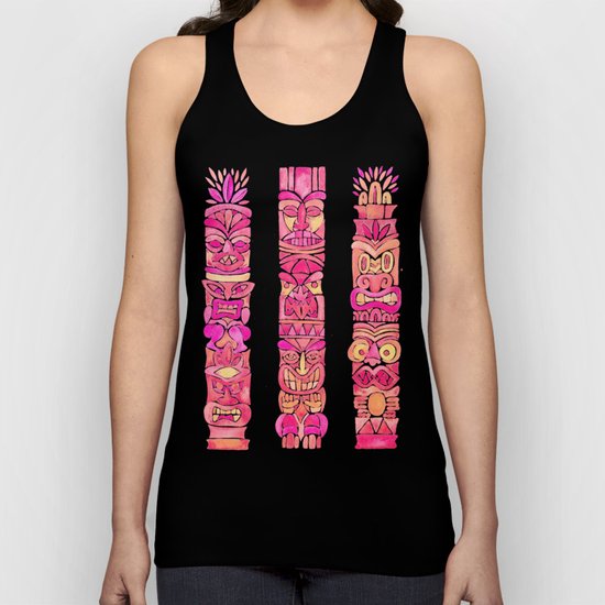 Tiki Totems – Pink Palette Unisex Tank Top