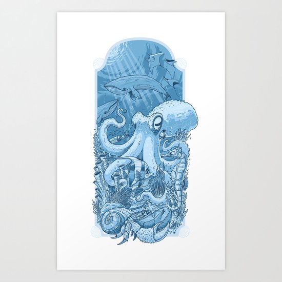 Underwater life Art Print