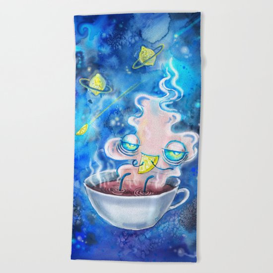 tea and the lemon universe Beach Towel