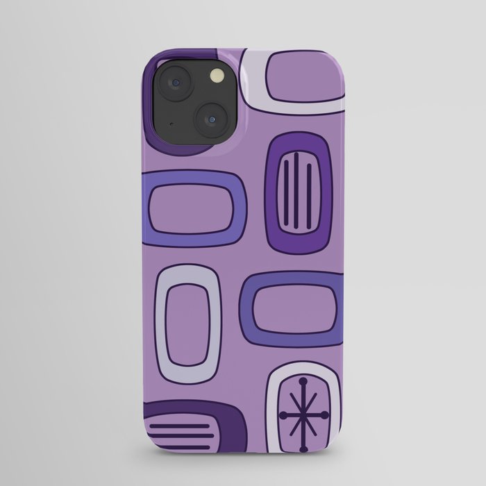 Midcentury MCM Rounded Rectangles Purple iPhone Case