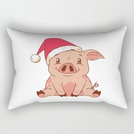 Christmas Pig Rectangular Pillow