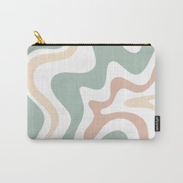 Liquid Swirl Abstract Pattern in Celadon Sage Carry-All Pouch | Kierkegaard Design, Cute, Cool, Contemporary, Trendy, Boho, Abstract, Pastel, Vibe, Pattern 