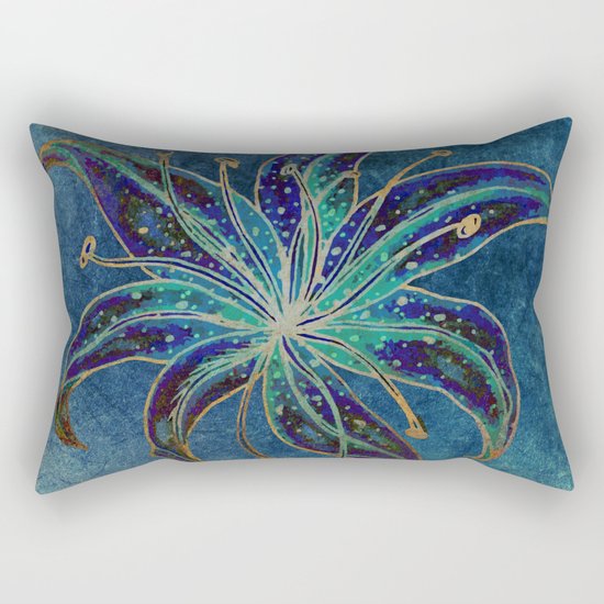 Blue Lily Rectangular Pillow