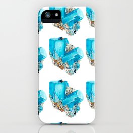 Aquamarine Crystal Pattern iPhone Case