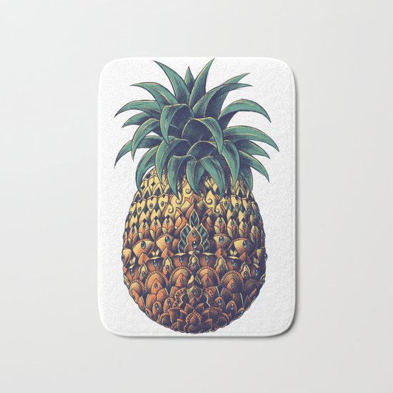 Ornate Pineapple (Colored) Bath Mat