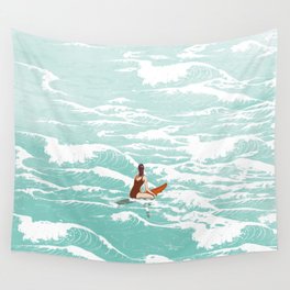 Out on the waves Wall Tapestry