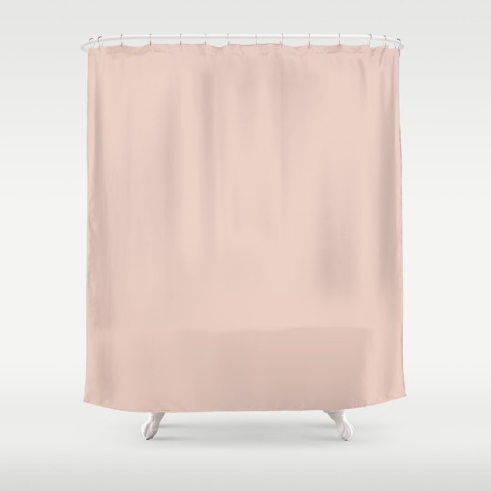 Vintage Rose Dusty Pink Linen Colour Blocks Solid Matte Shower Curtain
