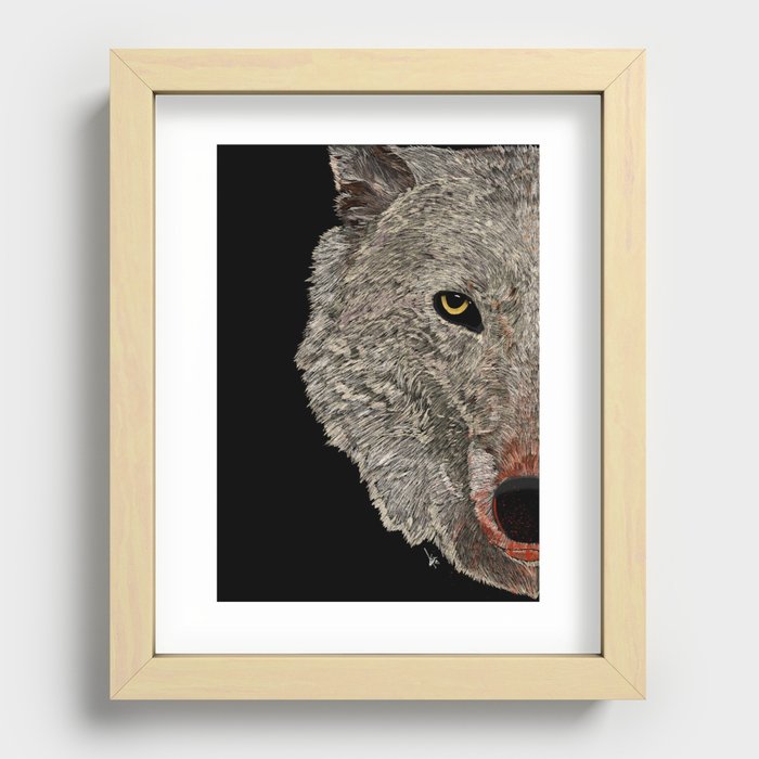 Wolf's gaze Recessed Framed Print