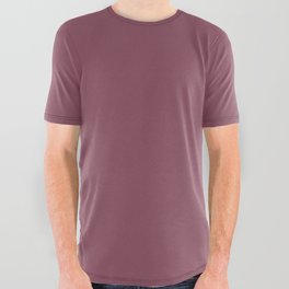 Grape Purple Solid Color - Patternless Pairs Pantone 2022 Popular Color Hawthorn Rose 18-1718 All Over Graphic Tee