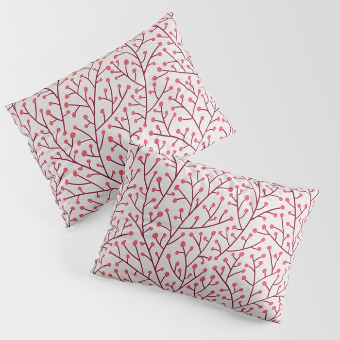 Pink Berry Branches Pillow Sham