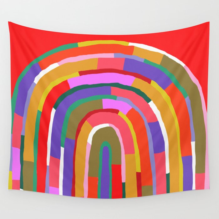 Banded Rainbow Wall Tapestry