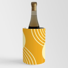 Mid Century Modern Geometric 197 in Mustard Yellow Shades Wine Chiller