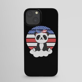 Panda For Fourth Of July America Flag Usa iPhone Case