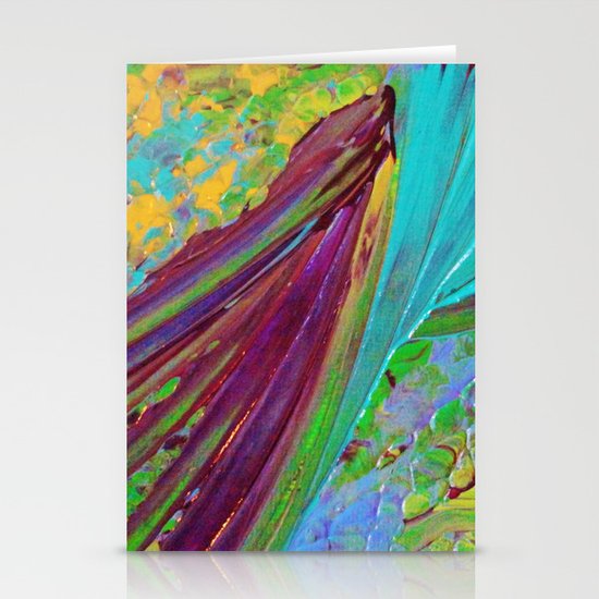 COLOR CHAOS Wild Vibrant Colorful Abstract Acrylic Painting Lime Green Plum Purple Gift Art Decor Stationery Cards