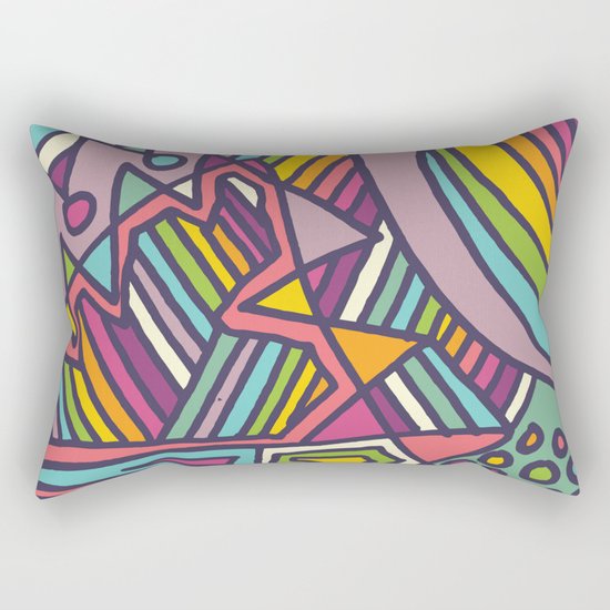 Colourful Chaos Rectangular Pillow