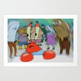 Confused Mr.Krabs Art Print