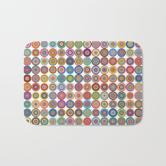 Circle color green rose Bath Mat