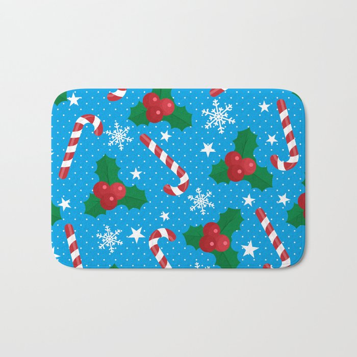 Christmas Seamless Candy and Berries 03 Bath Mat
