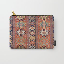 Southwestern Farmhouse I // 19th Century Colorful Red Yellow Blue Green Aztec Farm Stars Pattern Carry-All Pouch