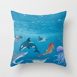 Beautiful Deep Sea Fish Throw Pillow