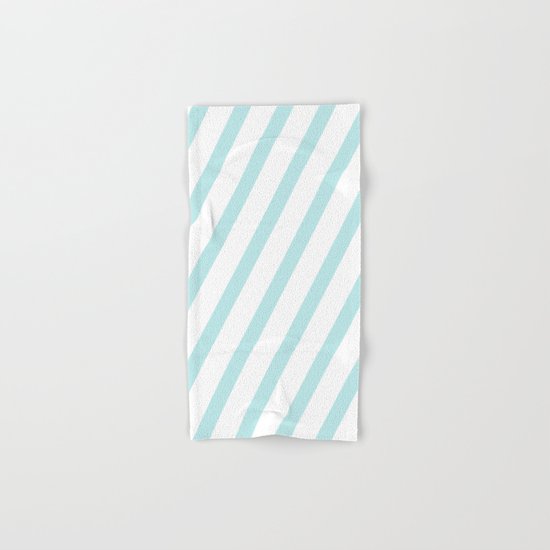 Diagonal stripes - turquoise fresh summer pattern Hand & Bath Towel