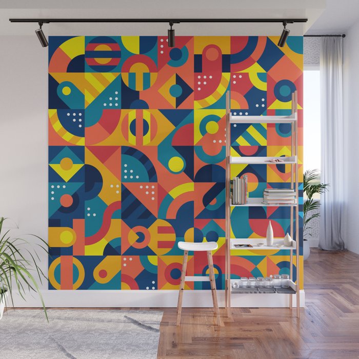 Memphis Bauhaus Colorful Geometric Wall Mural