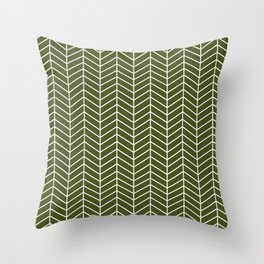 olive green chevrons Throw Pillow