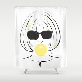 Anna Bubble Gum Shower Curtain