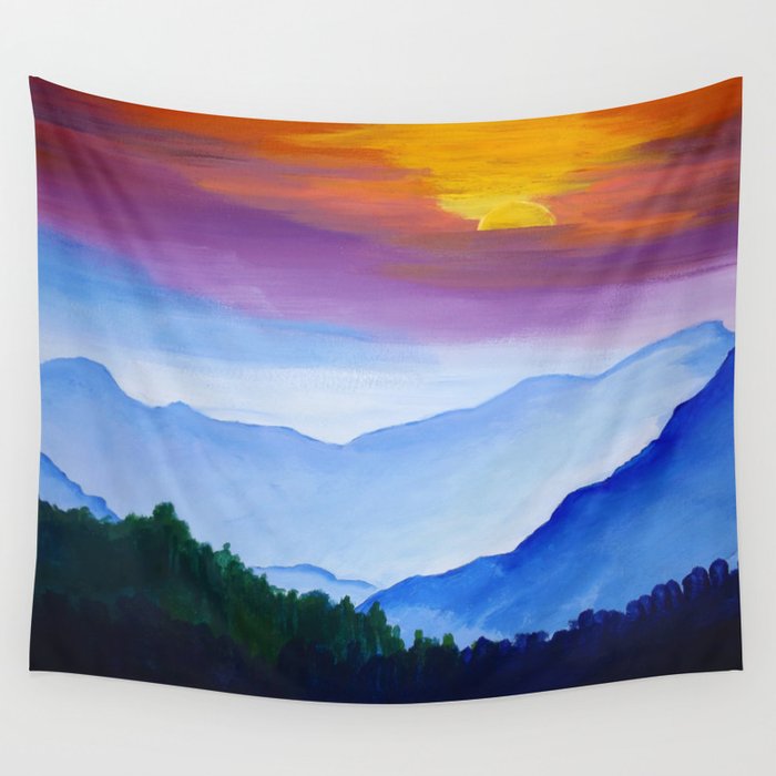 Smokey Mountain Sunset Wall Tapestry By Pam36206 Society6