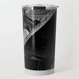 Brooklyn Bridge in New York City black and white Travel Mug