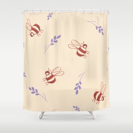 Bees and Lavender Shower Curtain