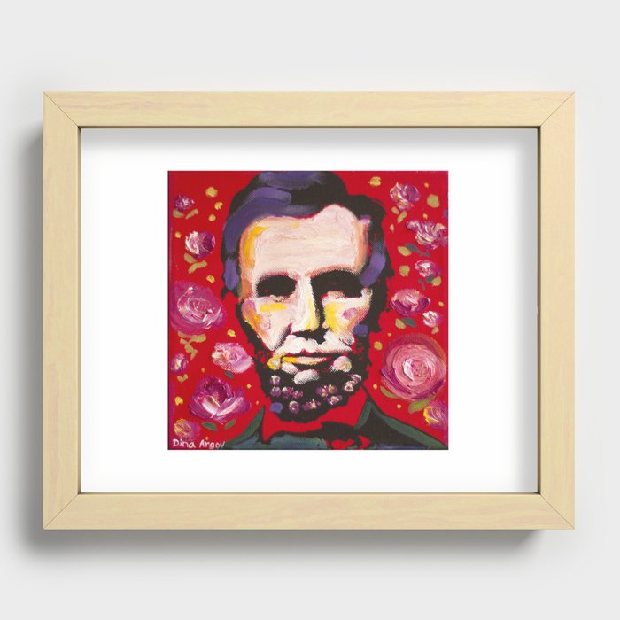 Abraham Lincoln Floral Portrait Recessed Framed Print