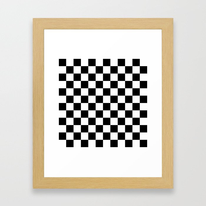 Checkered (Black & White Pattern) Framed Art Print