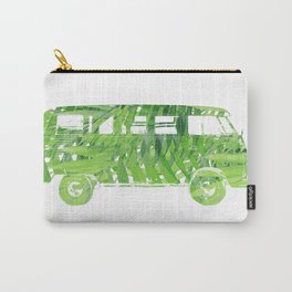 Palm Van, Transparent Background Carry-All Pouch | Bus, Organic, Leaf, Palm, Vehicule, Travel, Freedom, Car, Van, Leaves 