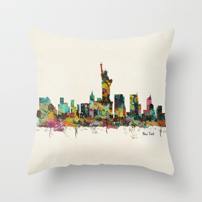 new york city skyline Throw Pillow