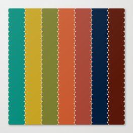 Retro Pod Stripes Pattern in Mid Century Modern Colors Canvas Print