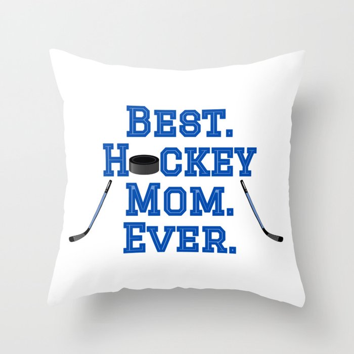 Best Hockey Mom Throw Pillow