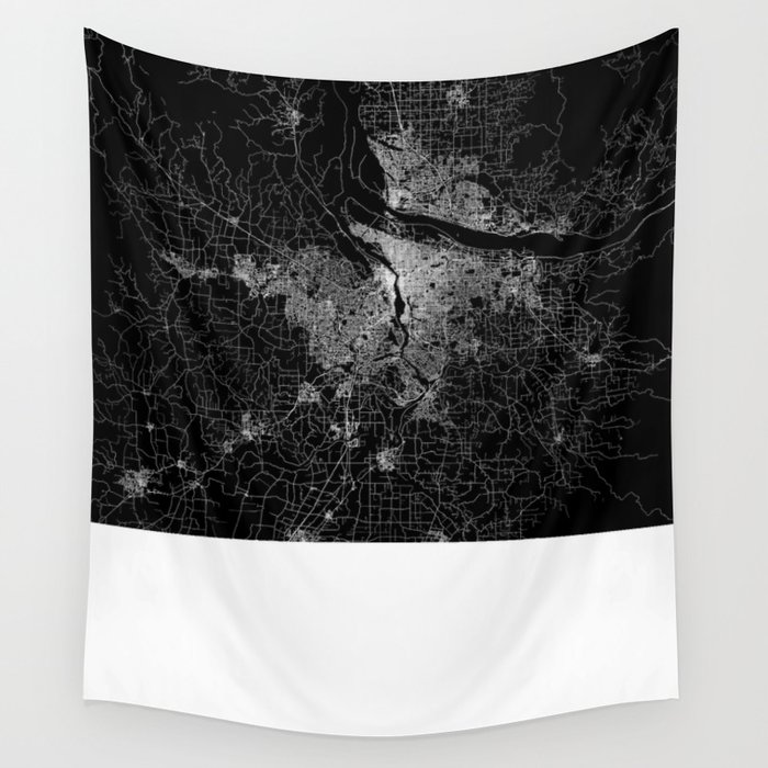 portland map Wall Tapestry