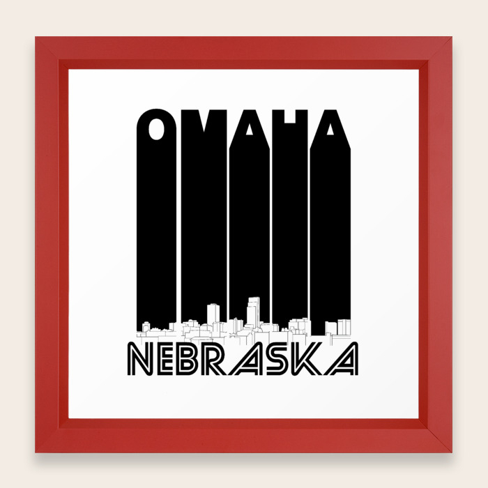 Retro Omaha Nebraska Skyline Framed Art Print By Awesomeart Society6
