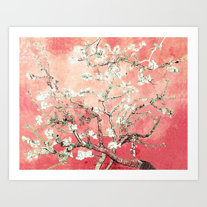 Van Gogh Almond Blossoms : Soft Peach Art & Decor Art Print