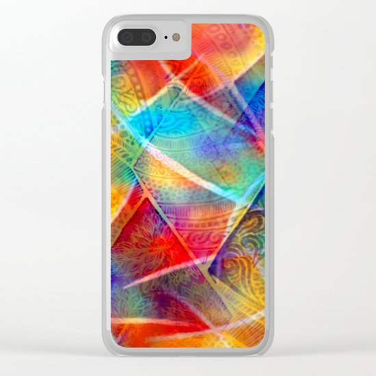 Boho Rainbow Clear iPhone Case