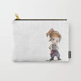 Superwoman Carry-All Pouch | Watercolor, Illustration, Ink, Woman, Blacksuit, Fighter, Manga, Superwoman, Ponytail, Chibi 