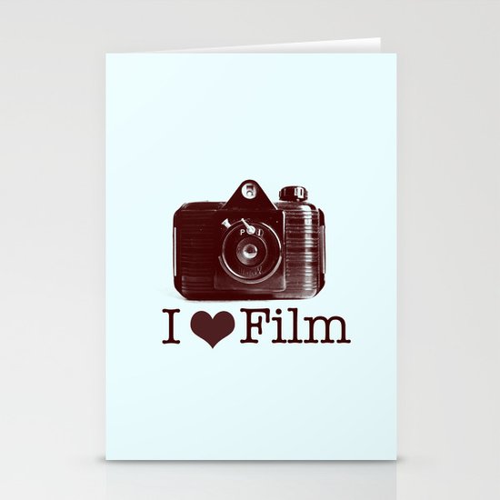 I ♥ Film (Maroon/Aqua) Stationery Cards