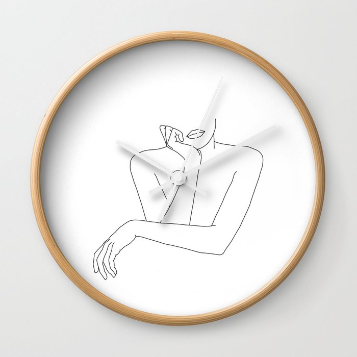 Crossed arms illustration - Amelie Wall Clock