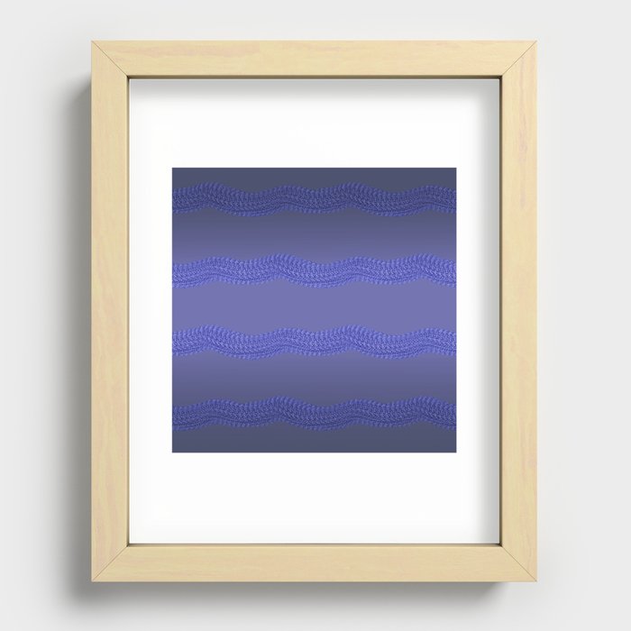 Ribbons with delicate textures - Blues and lilac Recessed Framed Print