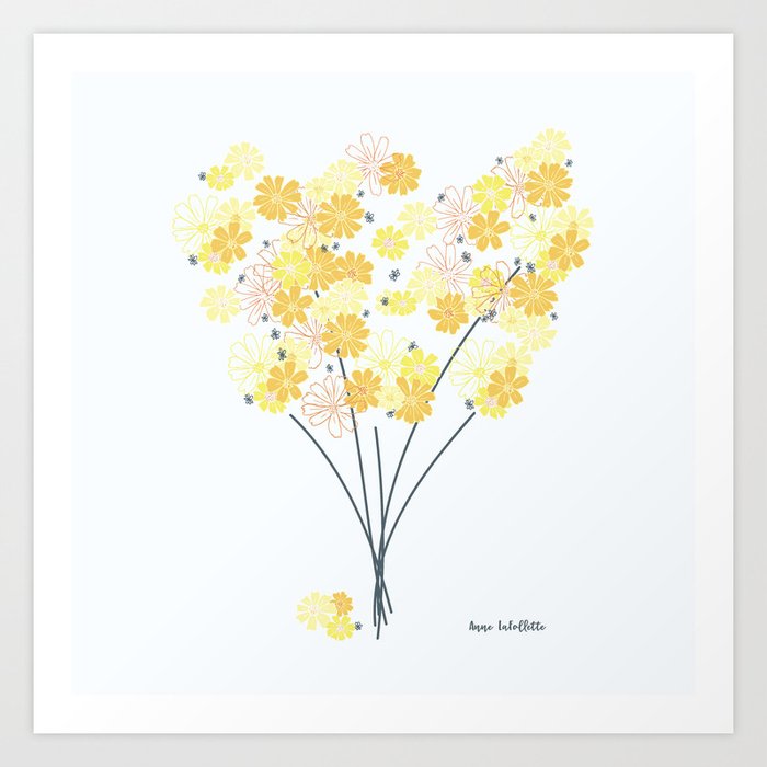 Spring Daisy Bouquet Art Print