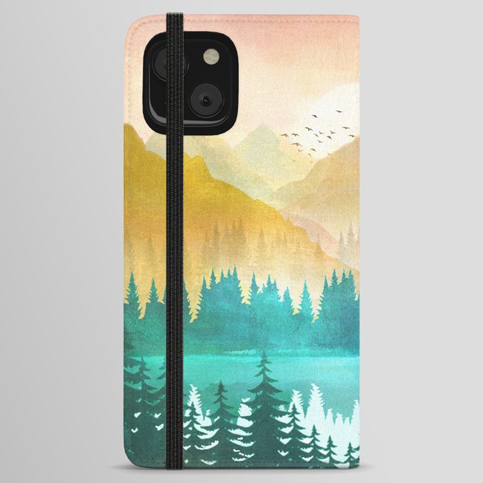 Summer Mountain Sunrise iPhone Wallet Case
