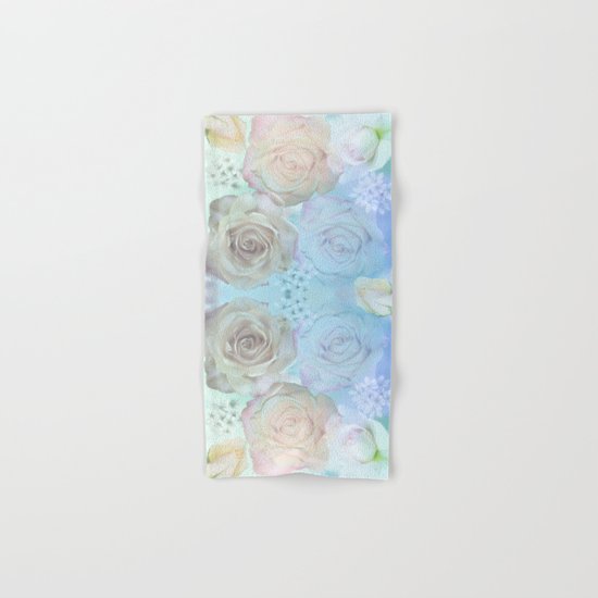 Romantic roses and tiny flowers in pastels Hand & Bath Towel