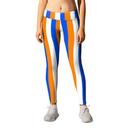 Team Colors 4... orange , blue  and white Leggings | Digital, White, Graphicdesign, Beckybetancourt, Pattern, Blue, Teamcolors, Orange 
